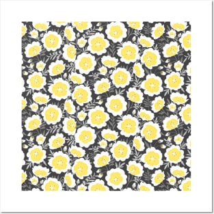 Limnanthes flower pattern Posters and Art